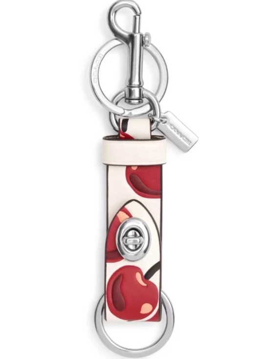 Coach Accessories - NWT Coach Trigger Snap Bag Charm
CHERRY Cherries Print Keychain Key
Ring CZ088